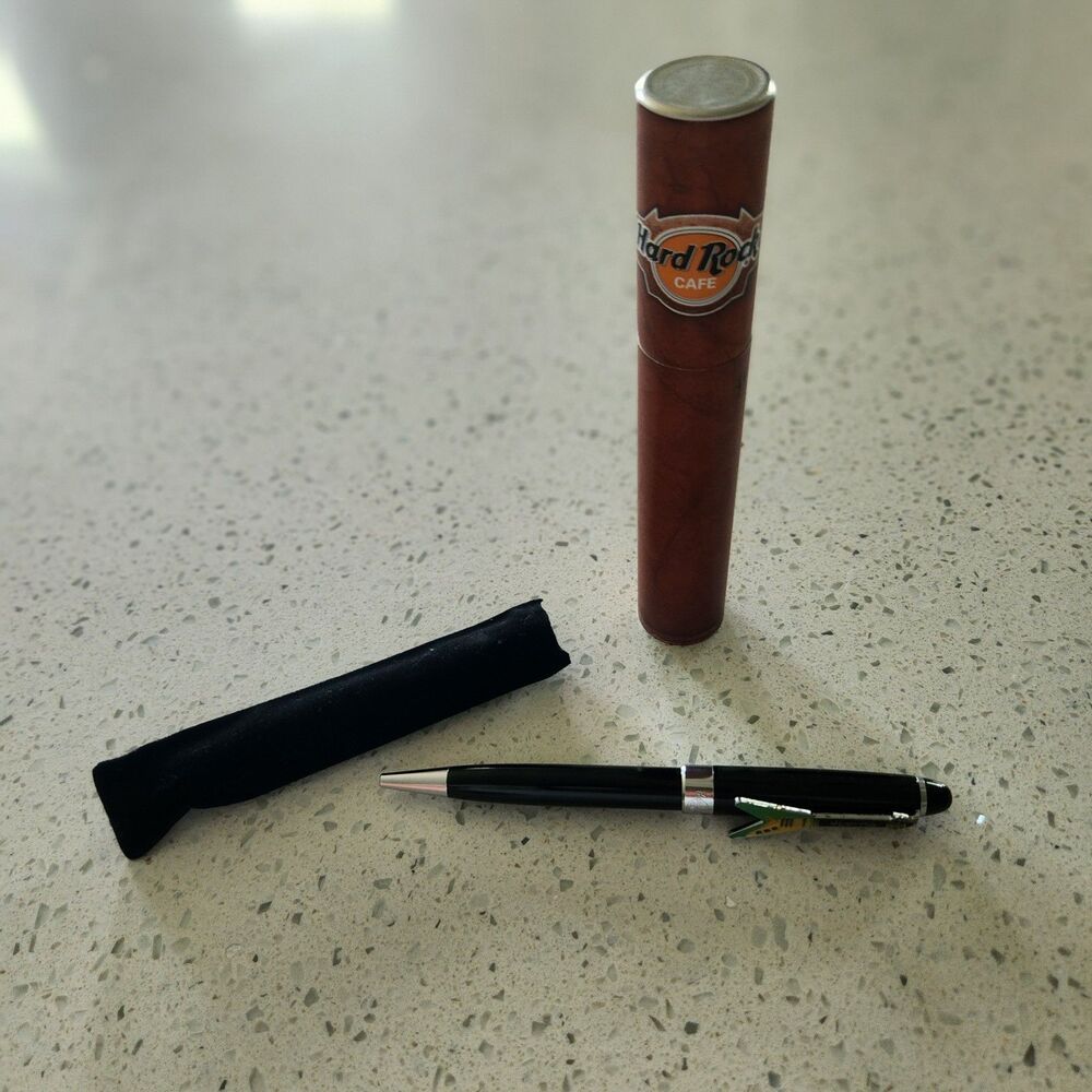 Hard Rock Cafe Memphis Flying V Guitar Pen Original Cigar Tube Collectible - Picture 9 of 10